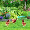 Garden Decorations 3 Pcs Statue Yard Ornament Animal Chicken Stake Lawn Decoration Sign Acrylic Stakes Yards