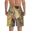 Herr shorts dam med fan av gustav klimt tryck badstammar snabb torr badkläder strandbräda symbolism konst boardshorts