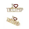 I LOVE TRUMP Steentjes Broche Pins Vrouwen luxe Crystal Letters Pins Jas Jurk Sieraden Broches 2024317