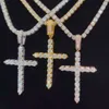 Aangepaste Cross Moissanite hanger Fashion Hot Sale Sier vergulde fijne sieraden ketting