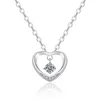 Подвесные ожерелья стерлинги Sier Cute Heart Crystal Crimeal