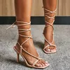 HBP Non-Brand Sexy Zapatos Mujer De Fiesta Talons Femme Rhinestone Lace up Stiletto Heel Peep toe Stivali Sandals Heels for Women