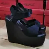 Dress Shoes 15CM Super High Heels Wedges Women Sandals 2024 Summer Thick Bottom Peep Toe Platform Female Sexy Party Show