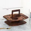 Contenitori per cucina Mini legno spiaggia tavolo da campeggio scaffale pieghevole multifunzionale picnic portatile vassoio per vino fornitura di cibo Y5GB