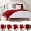 Inyahome Christmas Decor Red Throw Blanket with Fringe Geometric Bed Burgundy Throw Winter Decorative Large Throw for Couch Sofa 240307