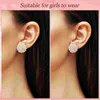 Backs Earrings Pearl Clip On Small Elegant For Women Round Non-pierced Style Stud Womens