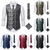 Costumes pour hommes, hauts de gilet pour vacances quotidiennes, 3 pièces/ensemble, col en V, 70% Polyester, 30% coton, gilet de mariage boutonné confortable