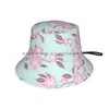 Berets Cherry Blossom Print Failies dzianinowy kapelusz różowy jasnoniebieskie kwiaty gałęzie kaczki jajo bezcery dzianina