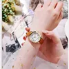 Wristwatches Women Quartz Watch من السهل قراءة الأرقام العربية الاتصال البسيط Pu Leather Strap Lady Candy Color Reloj de Mujer Montre Femme