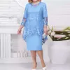 New Dress Large Womens Evening Lace Embroidered Two Piece Set Temperament Commuter Slim Fit