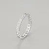 Кольца кластера из стерлингового серебра S925, полое кольцо в форме сердца для женщин, простое, сладкое и свежее