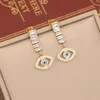 Carré nouveau bijoux oeil mode Turquoise en acier inoxydable collier chaîne Zircon collier N1112