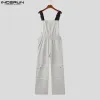 Overalls INCERUN 2023 Korean Style Handsome Mens Casual Cargo Jumpsuits Fashion Streetwear Hot Sale Male Solid Well Fitting Rompers S5XL