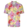 Herren-T-Shirts, hawaiianisch, bedruckt, mit Knöpfen, kurzärmelig, lässig, modisch, koreanische Bewertungen, viele Kleidungsstücke