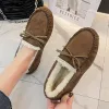 SCARPE 2022 mocassini invernali Bowknot Donne Scrotola Fluffy House Scivolare su sneaker a fondo morbido casual Sneakers in cambio in cambio Moccasina