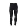 Designer Brand Herr Black Slim Fit Jeans Knee midja Flower Patch Summer Ny ljusblå trend