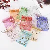 100pcllot Love Heart Organza Bag Świąteczny ślub Wedding Prezent Pakowanie biżuterii Pakowanie sznurka Dekoracja Dekoracji 240309