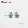 Серьги-гвоздики Mankuu, модные 925 посеребренные платиновые нерегулярные натуральные целебные хрустальные камни, амазонит, драгоценный камень, женские ювелирные изделия