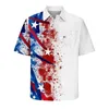 Mäns casual skjortor mode amerikansk flagga 3d tryckt hawaiiansk skjorta för män kvinnor sommarlov strand barn coola korta ärm toppar