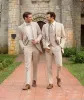 Suits Blazer Set Beige Groom Tuxedos Groomsman Italian Style Wedding Prom Party Suits For Men Bridegroom 2st/3PCS