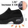 Boots Yishen Women Tennis Shoes Sports Sneakers Cushion 5cm Platform Elastic Casual Shoes for Women Breathable Sock Walk Wedge Shoes