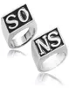 2PCS Rings Men Rock punk cosplay kostium srebrny rozmiar 8-13 Motocykl Palcem serdeczny7376301