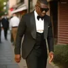 Mäns kostymer Formella män för bröllopsjal Lapel African Groomsmen Tuxedos One Button 3 PCS Fashion Costume Jacket With Pants Vest 2024