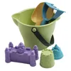 6pcsset Barn Castle Beach Toy Sand Bucket Pool Play Dredging Toys Kid Summer Water Set With Shovel DDJ 240304