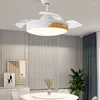 Onzichtbare plafondventilatorlamp met houtnerf Moderne lampkroonluchter voor woonkamer, eetkamer, slaapkamer, ventilatorverlichting