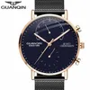 Nouveau GUANQIN hommes montres Top marque de luxe chronographe lumineux aiguilles horloge hommes d'affaires décontracté créatif maille bracelet Quartz Watch277u