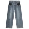 Jeans maschile nicchia coreano anti -tasche giunture idei sciolte 2024 primavera cotone high street personalità retrò casual