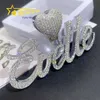 Pingentes de jóias de hip hop personalizados passam diamante tester sier gelado moissanite nome da letra pingente
