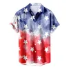 Chemises décontractées pour hommes Drapeau américain Chemise hawaïenne imprimée en 3D pour hommes Femmes Vacances d'été Plage Oversize Street Tops à manches courtes