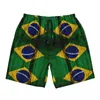 Mens Shorts Brezilya bayrak tahtası yaz 3d serin retro spor giyim plajı kısa pantolon nefes alabilen şık artı beden yüzme gövdeleri