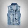 Men's Jackets 2024 Ripped Jean Jacket Denim Vest Hip Hop Coats Waistcoat Men Cowboy Brand Sleeveless Male Tank Plus Size 6XL