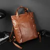 Mochila vintage masculina, bolsa de couro feminina, bolsa escolar fashion de alta qualidade, bolsa de ombro para lazer para meninas e meninos