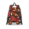 Backpack Laptop Unique Dachshund Dog With Polka Dots Neck Scarf School Bag Durable Student Boy Girl Travel