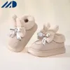 HBP Non-Brand New Bunny Ear Bowknot Pantofola in cotone da donna Presentazioni aziende produttrici giochi Pantofola piatta in peluche Pantofole morbide e accoglienti da donna