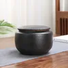 Garrafas de armazenamento de chá de cerâmica preta com tampa selada recipientes de alimentos de cozinha de grande capacidade grãos de café perfumados