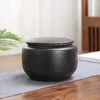 Bottiglie di stoccaggio Tè in ceramica nera con coperchio Contenitori per alimenti da cucina sigillati Chicchi di caffè profumati di grande capacità