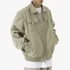 Herrenjacken 2024 Reißverschluss Modischer Frachtanzug Reversjacke Männer Amerikanische Straße Retro Lose Solide Y2K Sport Lässig Koreanisches Herrendesign