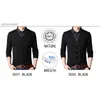 Browon Fashion Patchwork Fake Two Designer Men Tshirt長袖ストライプターンダウンカラー特大Tシャツ服240308