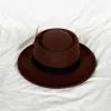 Feather Small Brim Flat Top Hat Men's Felt Hatts Women Fedora Cap Women's Fedoras Men Trilby Party Caps