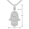 Real u Hip Hop bijoux glacé Vvs Moissanite diamant Hamsa pendentif collier pour hommes 925 en argent Sterling Moissanite colliers