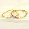 Strand Vlen Colorful Bead Armband för kvinnor Guldpläterad 18 K Högkvalitativ stapelbar armband Minimalistiska lyxsmycken Pulseras Mujer