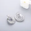 Boucles d'oreilles Vintage européen et américain en argent sterling 925S, oreille de riz incrustée de diamants de haute qualité, bijoux de luxe légers pour femmes