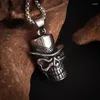 Collares colgantes Hip Hop Hat Skull Hombres Mujeres Acero inoxidable Pirata Rock Collar Personalidad Desgaste Joyería a juego Regalo