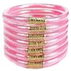 Seven Layer Multi-color Mixed Hot Selling Silicone Rainbow Set for Women's Shiny Gold Powder Bracelet