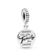 Vänner är Family Dangle Charm Pandoras 100% 925 Sterling Silver Charms Set Snake Chain Armband Making Charms Halsband Pendant Girl Friend Gift With Original Box