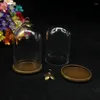 Colares de pingente 500 jogos / lote 30 20mm Tubo Bell Jar Globo de vidro com bandeja clássica Tampa de flor sem garrafa de enchimento Vial Colar Jóias